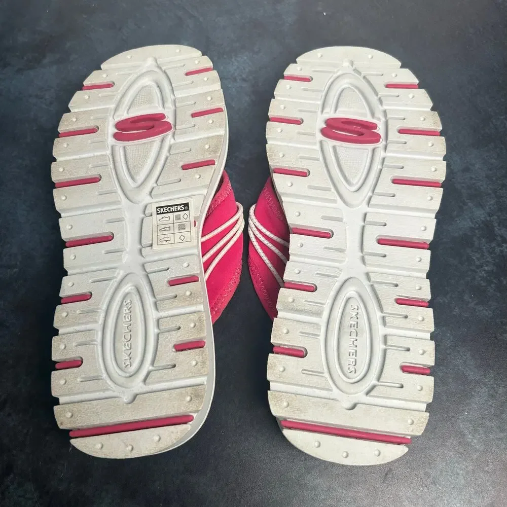 Skechers Y2K G-Tech Platform Flip Flops Neoprene Pink Size 8